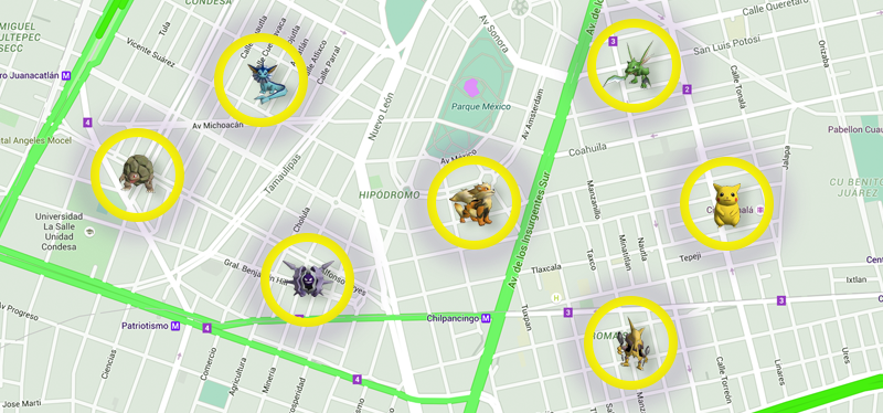 Mapa para atrapar Pokemones en Pokemon Go